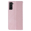 Magnet Strap Case etui do Samsung Galaxy S22 Ultra pokrowiec portfel + mini smycz zawieszka różowy