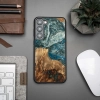 Etui z drewna i żywicy na Samsung Galaxy S23 Plus Bewood Unique Planeta Ziemia - niebiesko-zielone