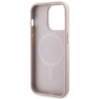 Etui Guess GCube Stripes MagSafe na iPhone 14 Pro - różowe