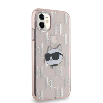 Etui Karl Lagerfeld IML Choupette Head & Monogram na iPhone 11 / Xr - różowe