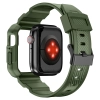 Kingxbar CYF537 2w1 pancerne etui Apple Watch SE, 9, 8, 7, 6, 5, 4, 3, 2, 1 (45, 44, 42 mm) z paskiem zielone