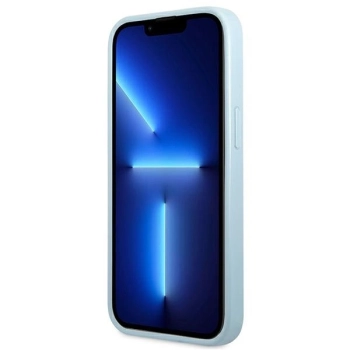 Etui Guess Saffiano 4G Small Metal Logo na iPhone 13 - niebieskie