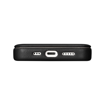 iCarer CE Premium Leather Folio Case skórzane etui iPhone 14 z klapką magnetyczne MagSafe czarny (WMI14220713-BK)