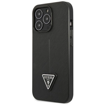 Etui Guess Saffiano Triangle Logo na iPhone 14 Pro Max - czarne