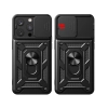Pancerne etui z podstawką i osłoną aparatu do iPhone 15 Pro Max Hybrid Armor Camshield - niebieskie
