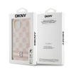 Etui DKNY Leather Checkered Mono Pattern & Printed Stripes na iPhone 15 / 14 / 13 - różowe