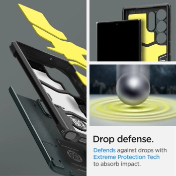 Etui Spigen Tough Armor na Samsung Galaxy S23 Ultra - ciemnozielone