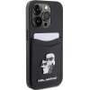 Etui Karl Lagerfeld Saffiano Cardslot Karl&Choupette Metal Pin do iPhone 15 Pro - czarne