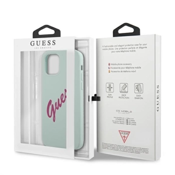 Etui Guess Silicone Vintage na iPhone 12 Pro Max - niebiesko-różowe