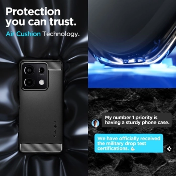 Etui Spigen Rugged Armor na Xiaomi Redmi Note 13 5G - czarny mat