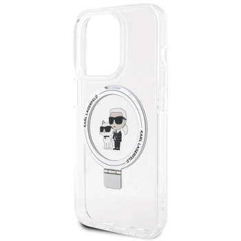 Etui Karl Lagerfeld Ring Stand Karl&Choupettte MagSafe na iPhone 13 Pro Max - białe