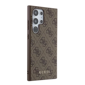 Etui Guess 4G Metal Gold Logo na Samsung Galaxy S24 Ultra - brązowe