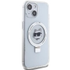 Etui Karl Lagerfeld Ring Stand Choupette Head MagSafe do iPhone 15 Plus - białe