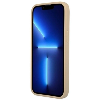 Etui Guess Saffiano Triangle Logo na iPhone 14 - beżowe