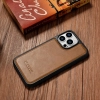 iCarer Leather Oil Wax etui pokryte naturalną skórą do iPhone 14 Pro brązowy (WMI14220718-TN)