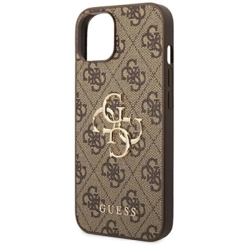 Etui Guess 4G Big Metal Logo na iPhone 14 Plus - brązowe