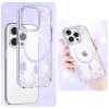 Kingxbar Flora Series magnetyczne etui iPhone 14 MagSafe etui w kwiaty peony
