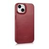iCarer CE Oil Wax Premium Leather Folio Case skórzane etui iPhone 14 z klapką magnetyczne MagSafe czerwony (AKI14220705-RD)