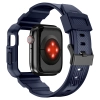 Kingxbar CYF106 2w1 pancerne etui Apple Watch SE, 9, 8, 7, 6, 5, 4, 3, 2, 1 (41, 40, 38 mm) z paskiem niebieskie