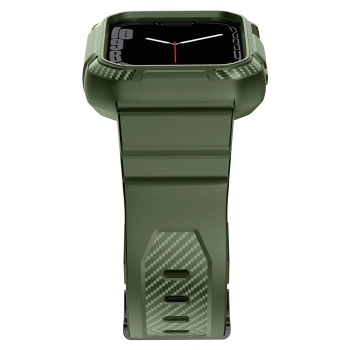 Kingxbar CYF537 2w1 pancerne etui Apple Watch SE, 9, 8, 7, 6, 5, 4, 3, 2, 1 (45, 44, 42 mm) z paskiem zielone
