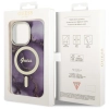 Etui Guess Golden Marble MagSafe na iPhone 14 Pro Max - purpurowe