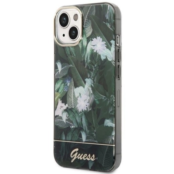 Etui Guess Jungle Collection na iPhone 14 Plus - zielone