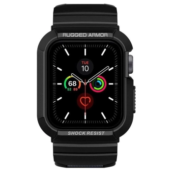 Etui z paskiem Spigen Rugged Armor Pro na Apple Watch 4/5/6/7/8/SE (40/41 mm) - czarne