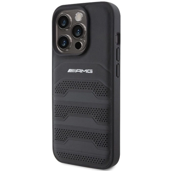 Etui AMG Leather Debossed Lines do iPhone 15 Pro - czarne