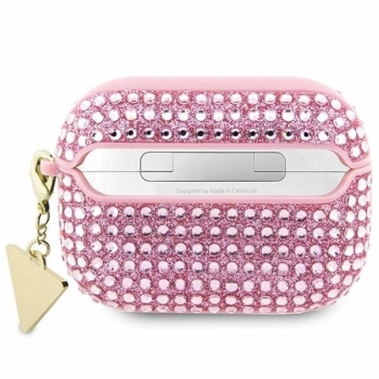Etui Guess Rhinestone Triangle Charm na AirPods Pro 2 - różowe