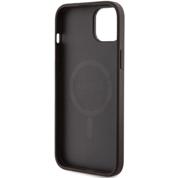 Etui Guess 4G Collection Leather Metal Logo MagSafe na iPhone 15 / 14 / 13 - brązowe