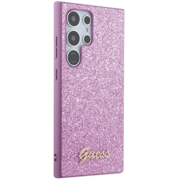Etui Guess Glitter Script na Samsung Galaxy S24 Ultra - fioletowe