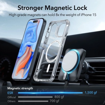 Etui ESR Air Armor Halolock MagSafe na iPhone 15 Plus - przezroczyste