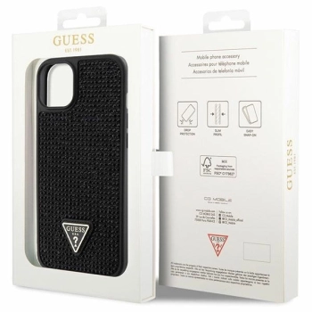 Etui Guess Rhinestone Triangle na iPhone 14 Plus - czarne