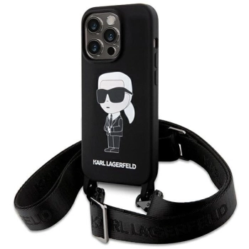 Etui Karl Lagerfeld Crossbody Silicone Ikonik do iPhone 15 Pro - czarne