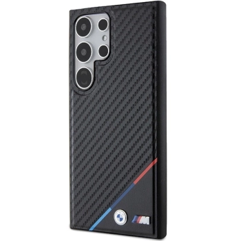 Etui BMW Carbon Tricolor Line MagSafe na Samsung Galaxy S24 Ultra - czarne