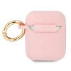 Etui Guess Silicone Vintage Script na AirPods 1/2 - różowe