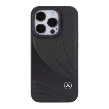 Etui Mercedes Leather Wave Patern na iPhone 15 Pro Max - czarne