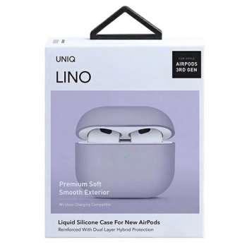 Etui Uniq Lino Silicone na AirPods 3 - lawendowe