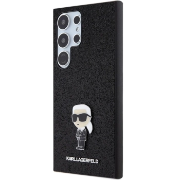 Etui Karl Lagerfeld Fixed Glitter Ikonik Logo Metal Pin na Samsung Galaxy S24 Ultra - czarne