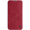 Nillkin Qin Leather Pro Case etui iPhone 14 Pro Max osłona na aparat kabura pokrowiec obudowa z klapką czerwony