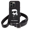 Etui Karl Lagerfeld Crossbody Silicone Ikonik do iPhone 15 Pro - czarne