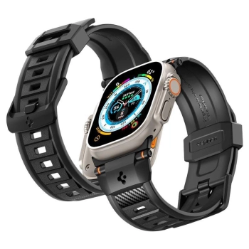 Pasek Spigen Rugged Band na Apple Watch 4/5/6/7/8/9/SE/Ultra 1/2 (42/44/45/49mm) - czarny mat