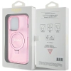 Etui Guess Ring Stand Script Glitter MagSafe na iPhone 15 Pro Max - różowe