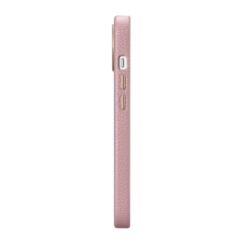 iCarer Litchi Premium Leather Case skórzane etui iPhone 14 magnetyczne z MagSafe różowy (WMI14220709-PK)