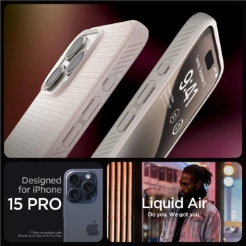 Etui Spigen Liquid Air na iPhone 15 Pro - tytan naturalny