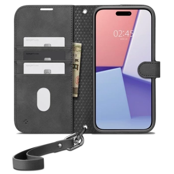 Etui Spigen Wallet S Pro na iPhone 15 Pro - czarne