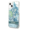 Etui Guess Flower Liquid Glitter na iPhone 13 mini - zielone