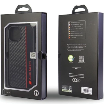 Etui Audi Carbon Fiber Stripe na iPhone 14 - czarne