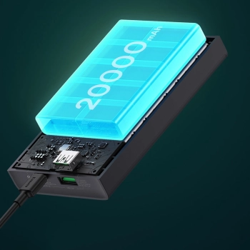 Baseus Adaman2 powerbank z wyświetlaczem cyfrowym 20000mAh 30W 2 x USB / 1x USB Typ C Power Delivery Quick Charge SCP, Oppo Super VOOC czarny (PPAD050