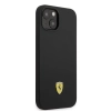 Etui Ferrari Silicone Metal Logo Magsafe na iPhone 14 - czarne